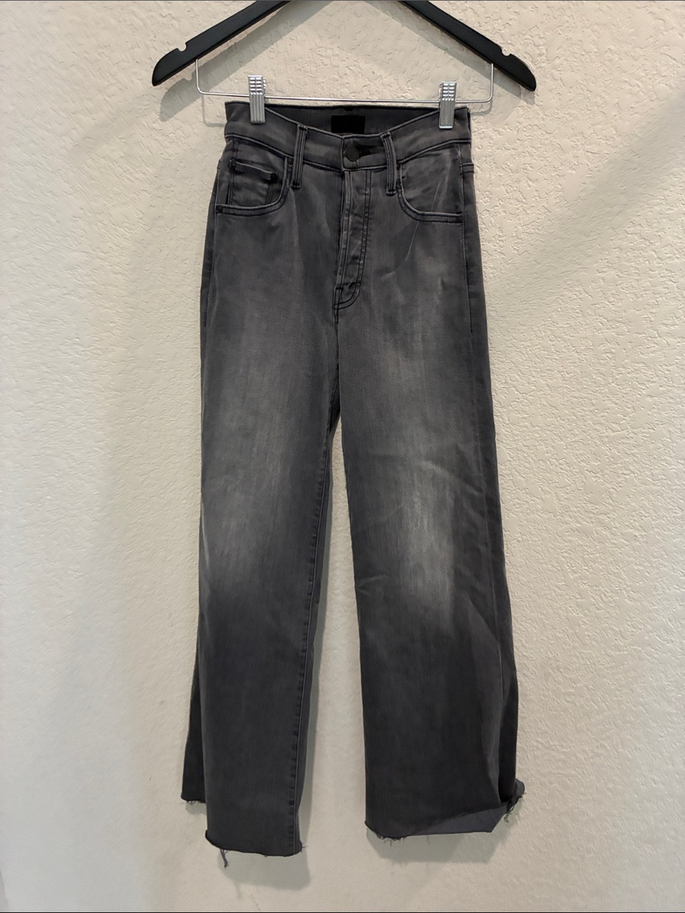 MOTHER Faded Charcoal Straight Jeans